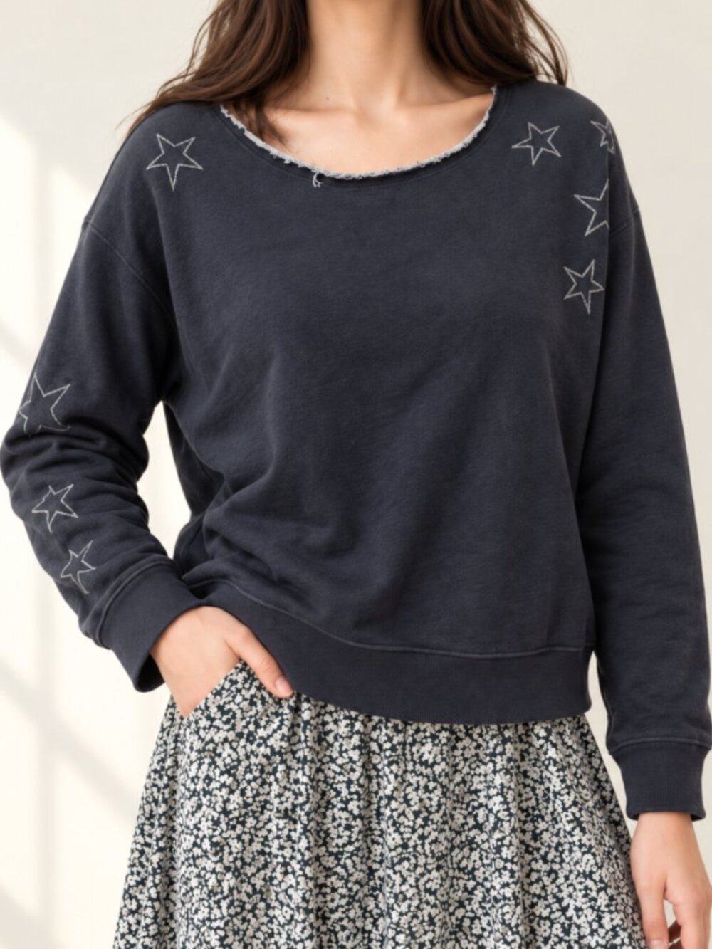 Pact Organic Cotton Embroidered Star Sweatshirt